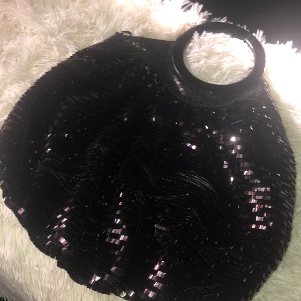 Black sequins purse